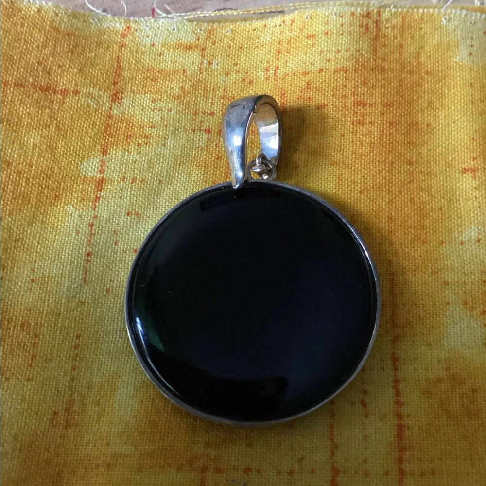 Whitney Kelly WK round pendant onyx chalcedony Turquoise silver Western